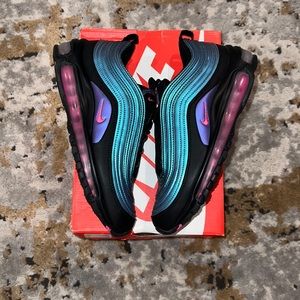 Nike Air Max 97 MM (Grade school) - metallic teal, purple and fuschia